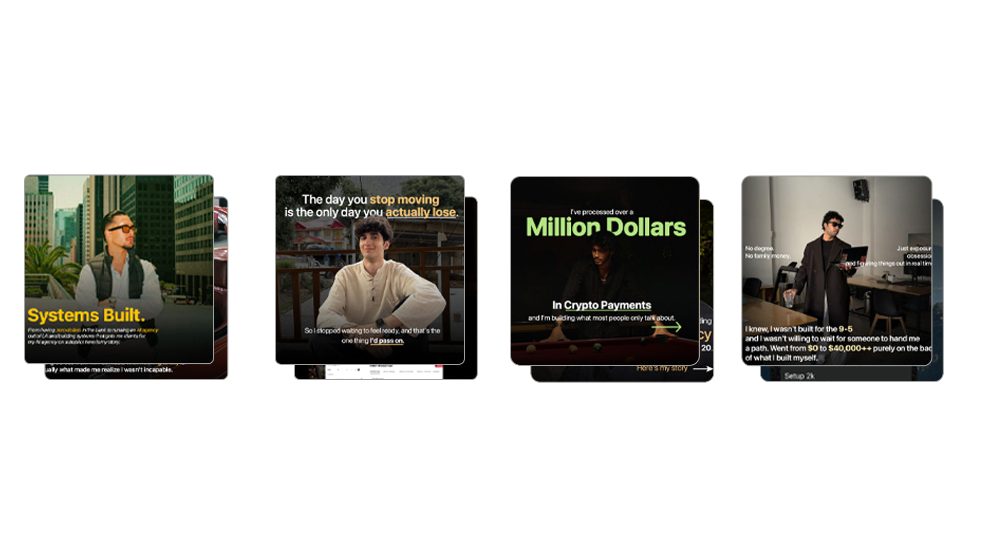 Carousels we designed for Moksh's clients